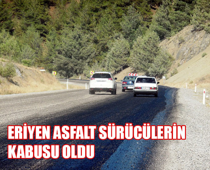 Eriyen Asfalt Sürücülerin Kabusu Oldu 