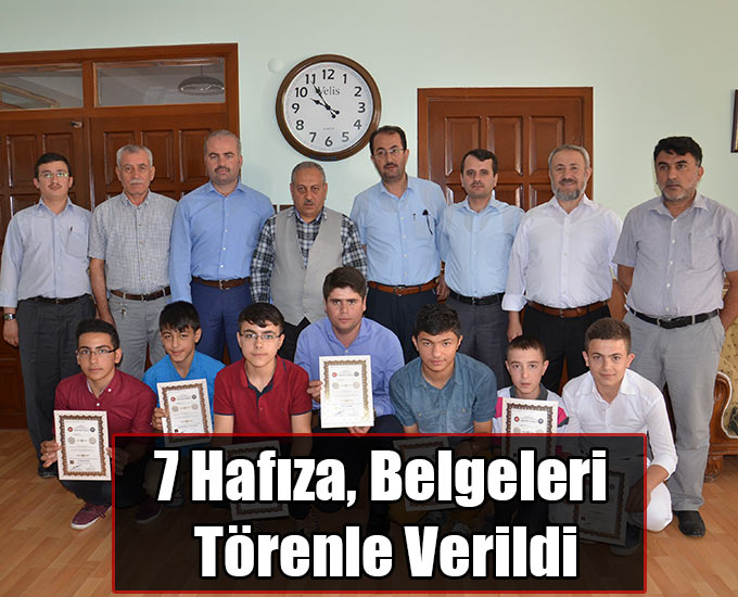 7 Hafıza, Belgeleri Törenle Verildi