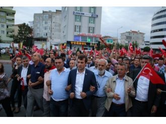 Çerkezköy’de Teröre Tepki Yürüyüşü