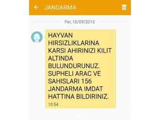 Jandarmadan Hayvan Hırsızlığı Uyarısı