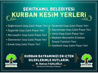 Şehitkamil’de Kurban Kesim Ve Satış Yerleri Belirlendi