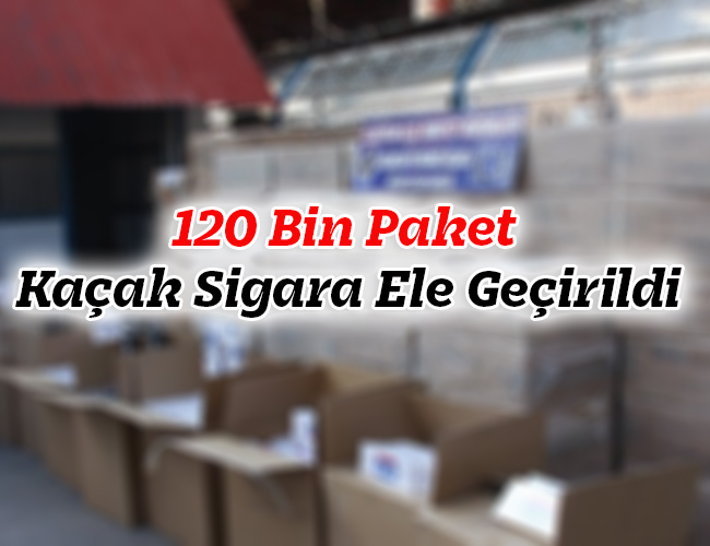 120 Bin Paket Kaçak Sigara Ele Geçirildi