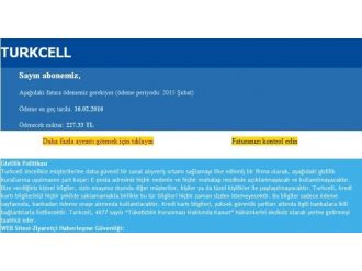 Telefon faturası görünümlü virüse dikkat !