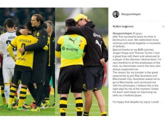 İlkay Gündoğan’dan Dortmund’a veda