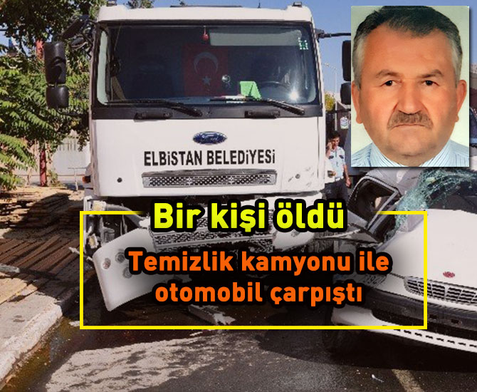 Temizlik aracı ile otomobil çarpıştı