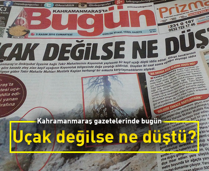 Uçak değilse ne düştü?