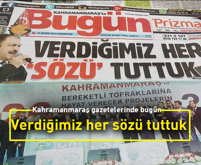 Verdiğimiz her sözü tuttuk