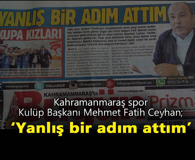 Yanlış bir adım attım