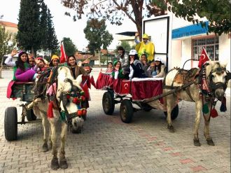 Diyabete dikkat çekmek için kenti at arabalarıyla dolaştılar