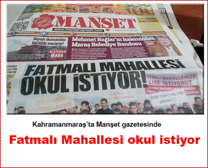 Fatmalı Mahallesi okul istiyor