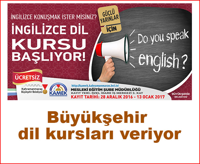 Büyükşehir dil kursları veriyor