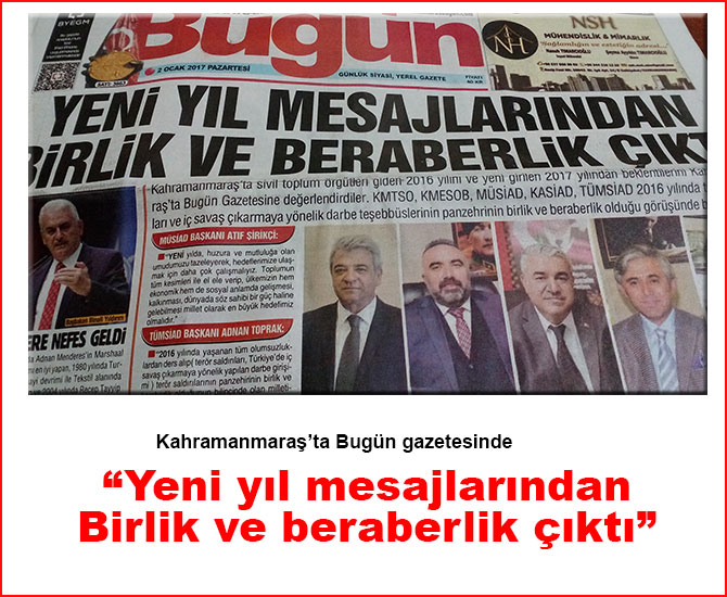 “Yeni yıl mesajlarından Birlik ve beraberlik çıktı”