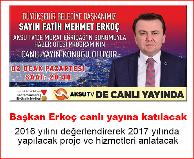 Başkan Erkoç canlı yayına katılacak