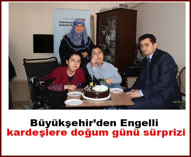 Engelli kardeşlere doğum günü sürprizi