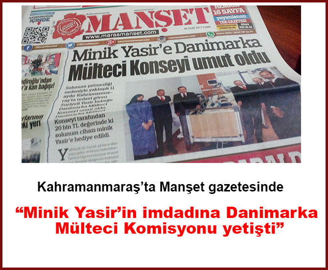 “Minik Yasir’in imdadına Danimarka Mülteci Komisyonu yetişti”