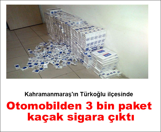 Otomobilden 3 bin paket kaçak sigara çıktı