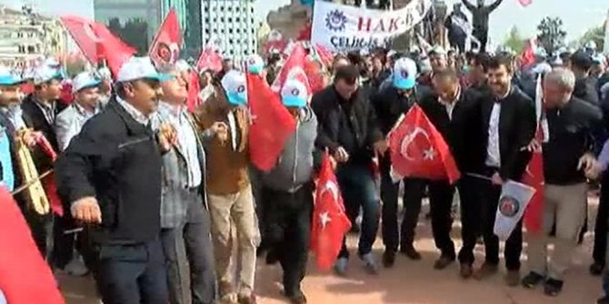 1 MAYIS TAKSİM MEYDANI'NDA HORON TEPEREK KUTLANDI