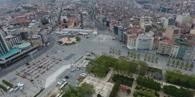 TAKSİM’DE SESSİZ 1 MAYIS HAVADAN GÖRÜNTÜLENDİ