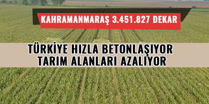 TÜRKİYE HIZLA BETONLAŞIYOR, TARIM ALANLARI AZALIYOR