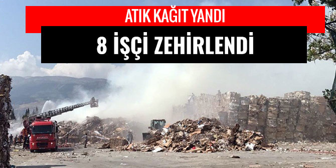 ATIK KAĞITLAR YANDI 8 İŞÇİ ZEHİRLENDİ