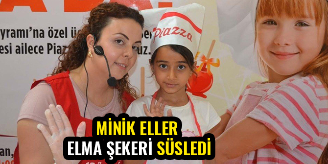 MİNİK ELLER ELMA ŞEKERİ SÜSLEDİ