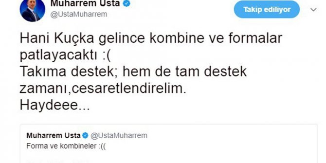 MUHARREM USTA, TARAFTAR SESLENDİ