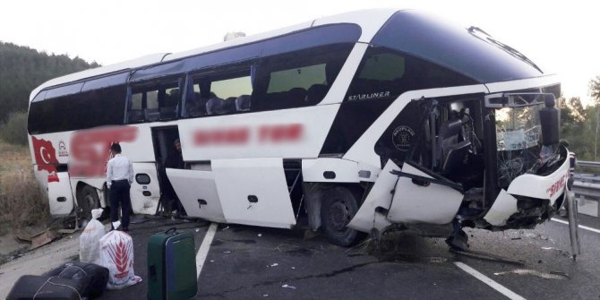 YOLCU OTOBÜSÜ MENFEZE DÜŞTÜ: ÇOK SAYIDA YARALI VAR