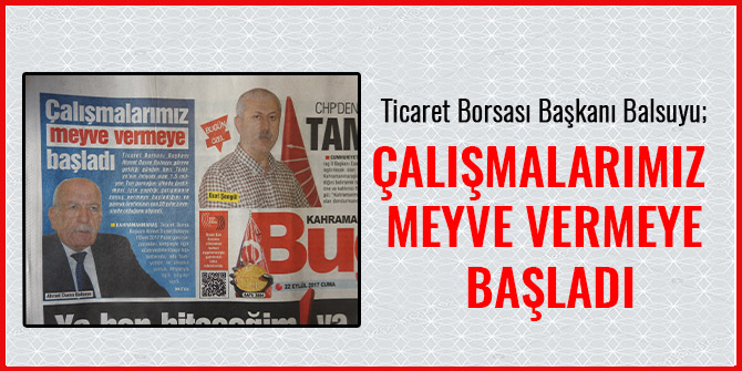 ÇALIŞMALARIMIZ MEYVE VERMEYE BAŞLADI