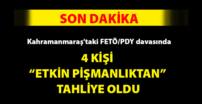 4 KİŞİ “ETKİN PİŞMANLIKTAN” TAHLİYE OLDU