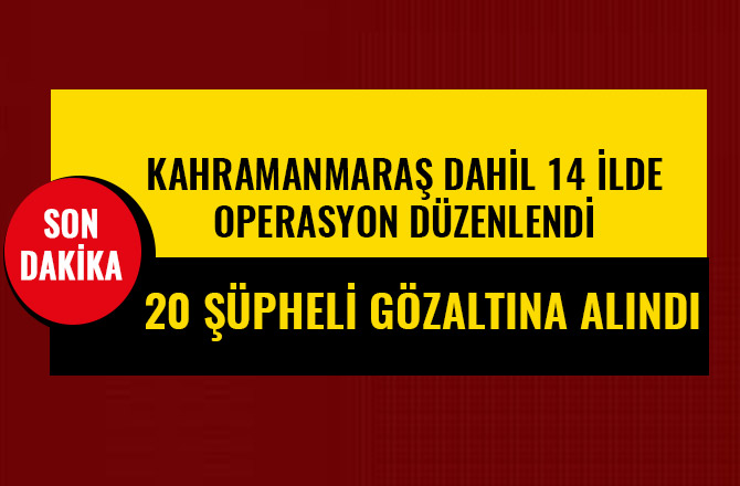 14 İLDE DÜZENLENEN OPERASYONDA, 20 ŞÜPHELİ GÖZALTINA ALINDI