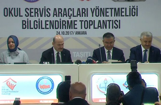 YENİ OKUL SERVİSİ YÖNETMELİĞİNİ 4 BAKAN BİRLİKTE AÇIKLADI