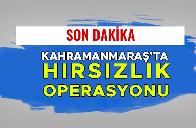 KAHRAMANMARAŞ'TA HIRSIZLIK OPERASYONU