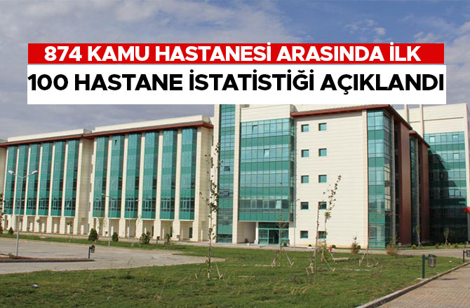 874 KAMU HASTANESİ ARASINDA İLK 100 HASTANE İSTATİSTİĞİ AÇIKLANDI