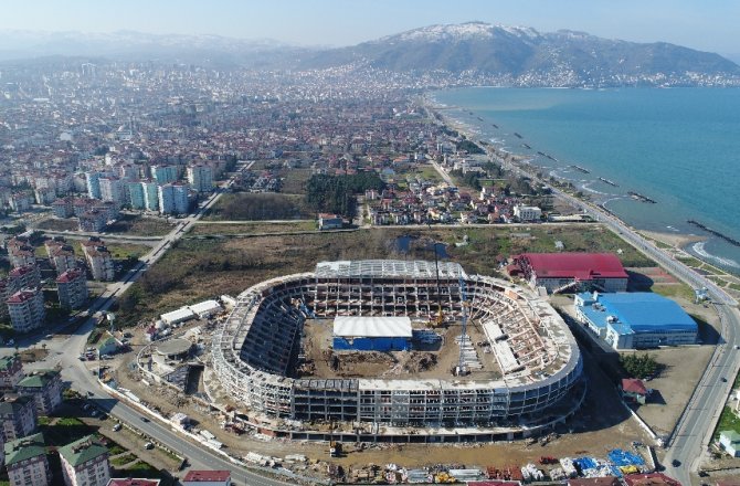 YAPIMI DEVAM EDEN ORDU STADYUMU BÖYLE GÖRÜNTÜLENDİ