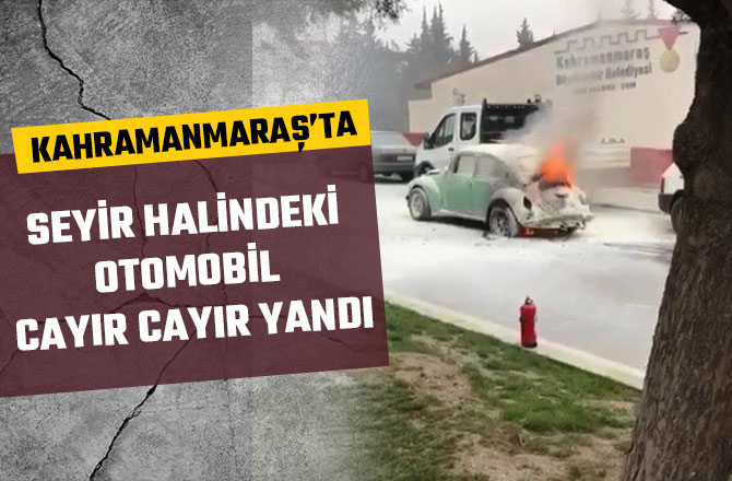 SEYİR HALİNDEKİ OTOMOBİL CAYIR CAYIR YANDI