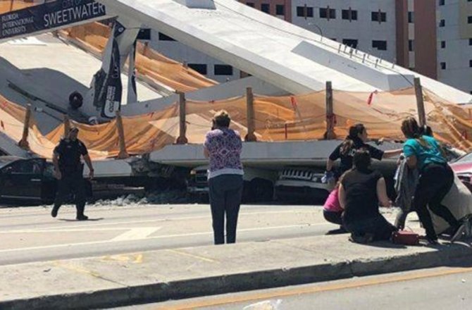 AMERİKA’DA ÜST GEÇİT BÖYLE ÇÖKTÜ: 1 ÖLÜ, 6 YARALI