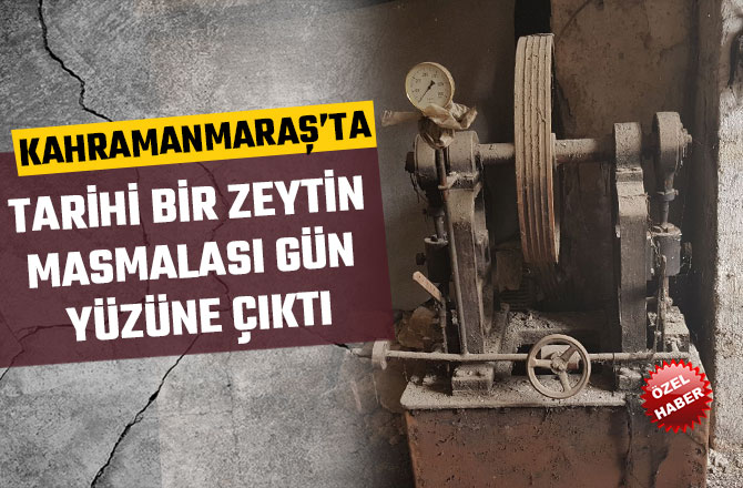 KAHRAMANMARAŞ’TA TARİHİ BİR ZEYTİN MASMALASI GÜN YÜZÜNE ÇIKTI