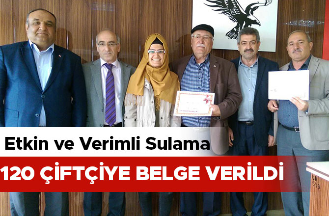 120 ÇİFTÇİYE BELGE VERİLDİ