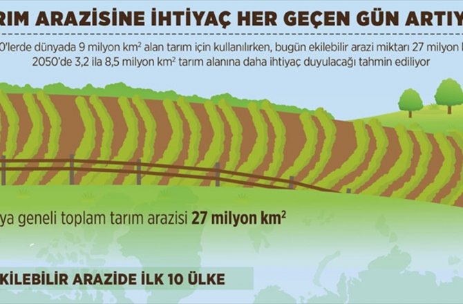 TARIM ARAZİSİNE İHTİYAÇ HER GEÇEN GÜN ARTIYOR