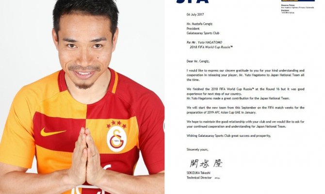 Japonya Futbol Federasyonu’ndan Galatasaray’a teşekkür