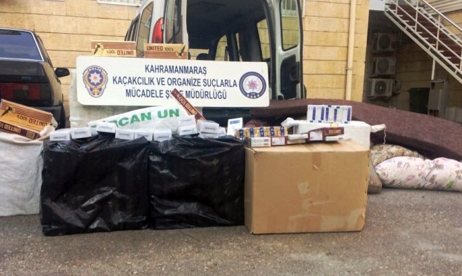 Kahramanmaraş’ta 6 bin paket kaçak sigara yakalandı