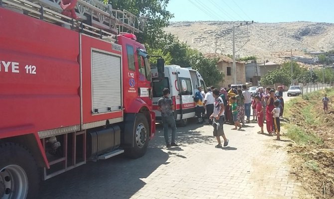 Ahırda çıkan yangın korku dolu anlar yaşattı