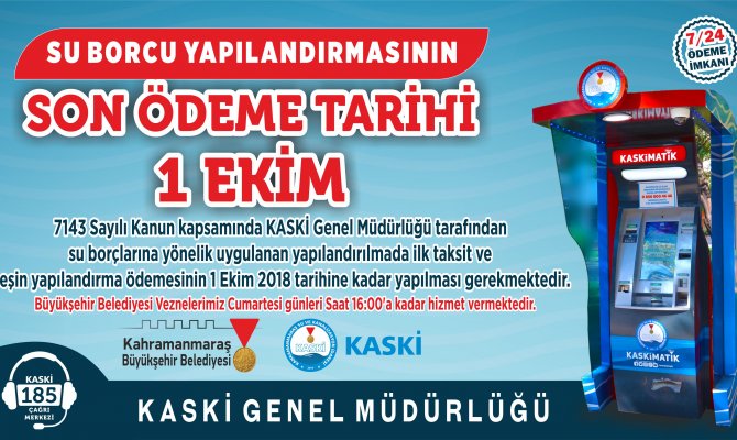 KASKİ’ye Borcu olanlar dikkat