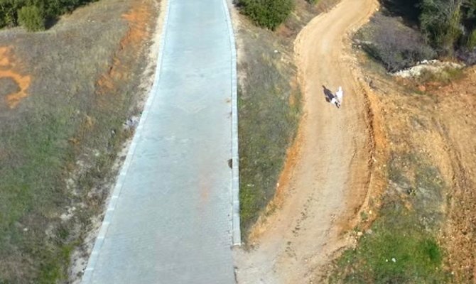 İlk kez drone gören kadın panikledi