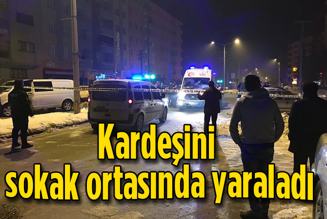 Kardeşini sokak ortasında yaraladı