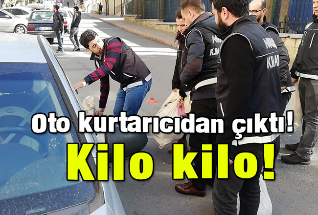 Oto kurtarıcıdan çıktı! Kilo kilo!