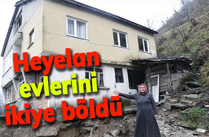 Heyelan evlerini ikiye böldü