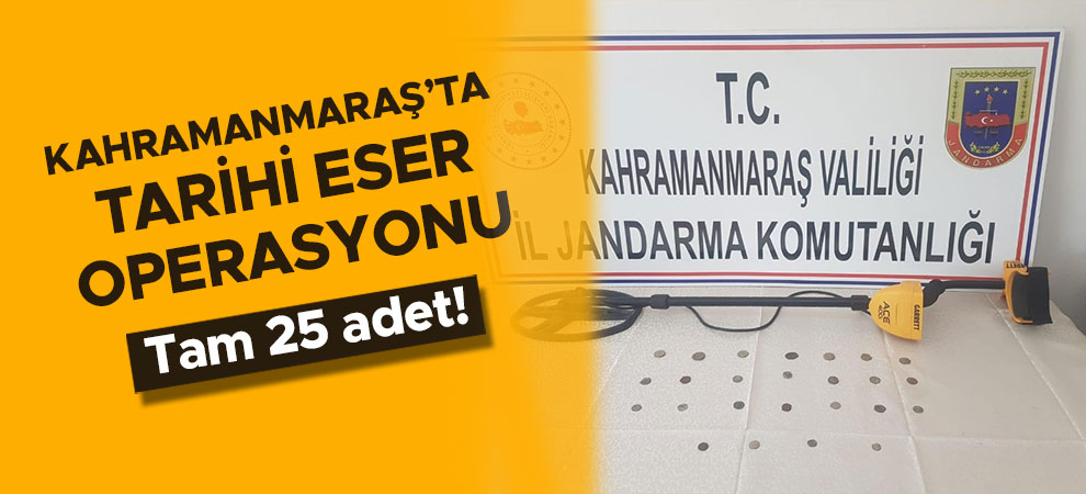 Kahramanmaraş’ta tarihi eser operasyonu