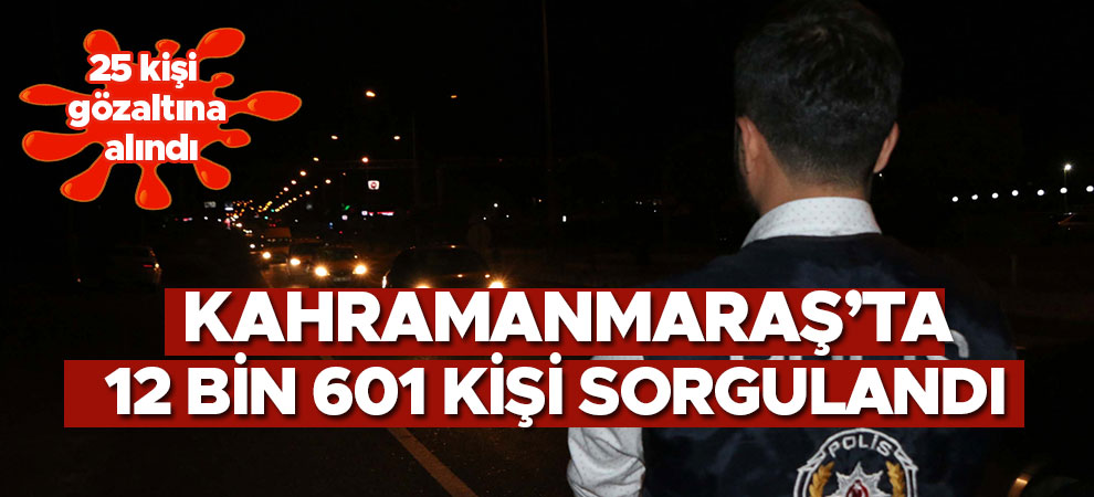 Kahramanmaraş'ta 12 bin 601 kişi sorgulandı