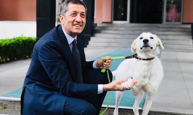 Bakan Selçuk barınaktan köpek sahiplendi